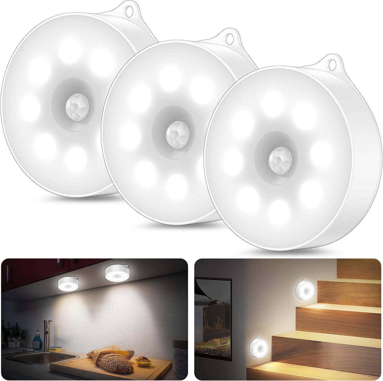 Pack 3 Lámpara LED Recargable Sensor